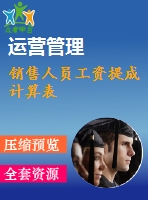 銷售人員工資提成計(jì)算表