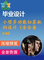 小型多功能切菜機的設(shè)計（含全套cad圖紙及三維模型）