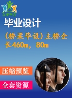 (橋梁畢設)主橋全長460m，80m+3x100m+80m預應力混凝土連續(xù)梁橋公路-ⅰ級（計算書、施工方法、17張cad圖紙）