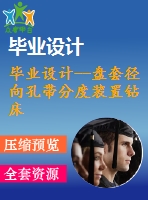 畢業(yè)設計--盤套徑向孔帶分度裝置鉆床夾具設計