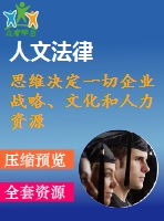 思維決定一切企業(yè)戰(zhàn)略、文化和人力資源