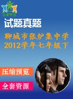 聊城市張爐集中學2012學年七年級下期末數(shù)學試題