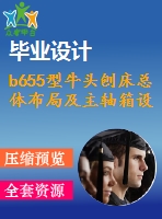 b655型牛頭刨床總體布局及主軸箱設計【說明書+cad】