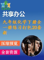 九年級化學(xué)下冊全一冊練習(xí)打包20套新版滬教版